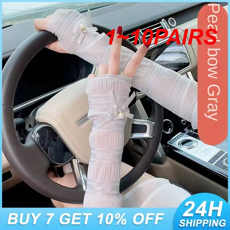 

Эластичные шелковые рукава 1-10 пар, мягкие и гладкие на ощупь рукава с защитой от солнца и плотной формой, быстросохнущие