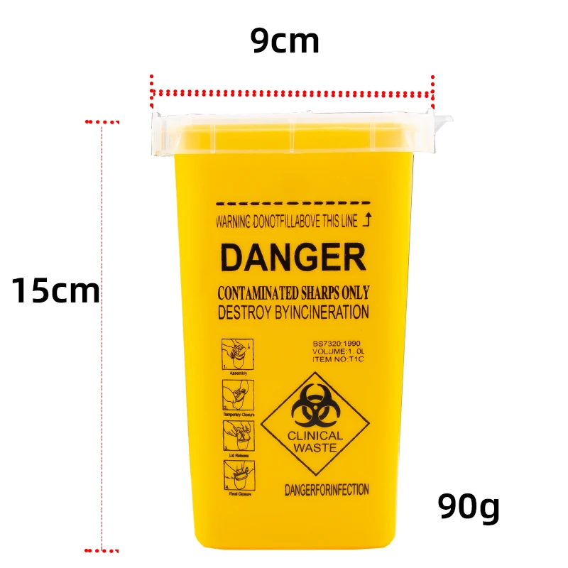 1 L Sharps Container Needles Bin Biohazard Tattoo Piercing Needles