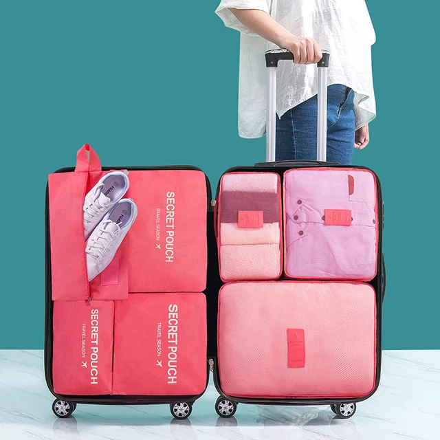 Bolsas organizadoras de almacenamiento de viaje para mujer, Maleta de viaje  portátil, bolsas organizadoras para ropa, zapatos, bolsa de maquillaje,  organizador de equipaje - AliExpress