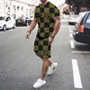2024 Summer New Men's Crew Neck Sports T-Shirt Men's Casual Short Sleeve 3D Printed Sportswear New Striped Shorts Men's Suit 5