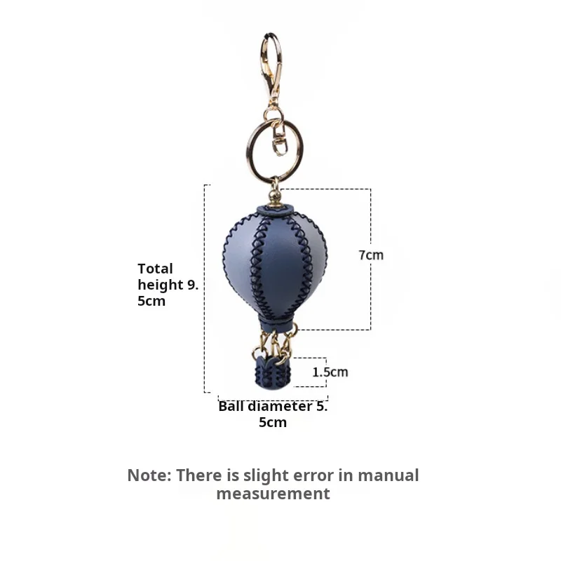 2025 New Genuine Leather Hot Air Balloon Pendant Handmade Diy Material Package Handmade Sewing Genuine Leather Mini Keychain 6