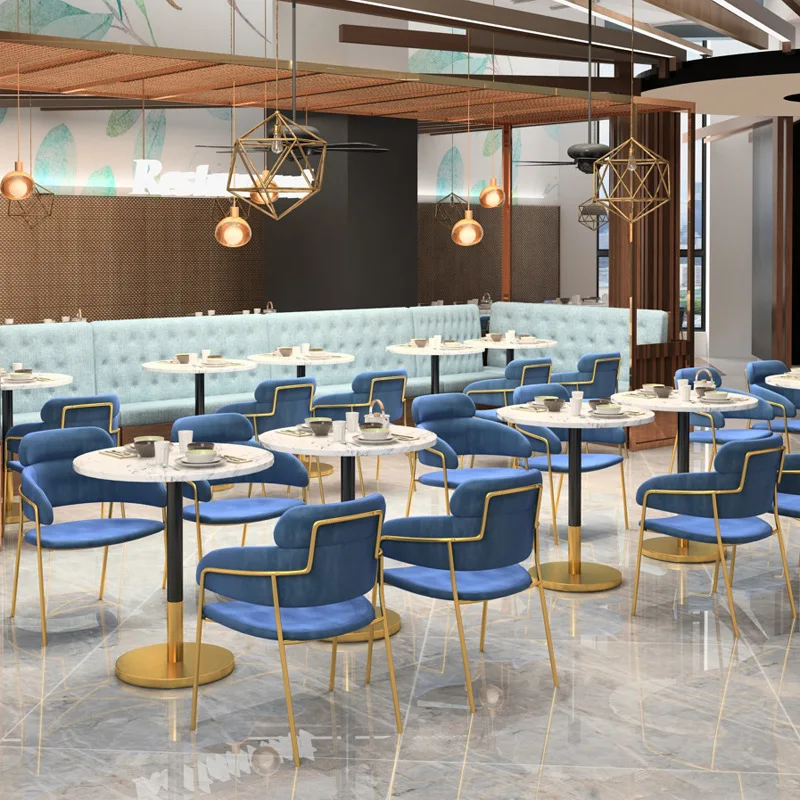 Design Modern Cafe Bench Seating Fast Food Restaurant Tables and Chairs Sets Coffee Shop Furniture Restaurant Booths