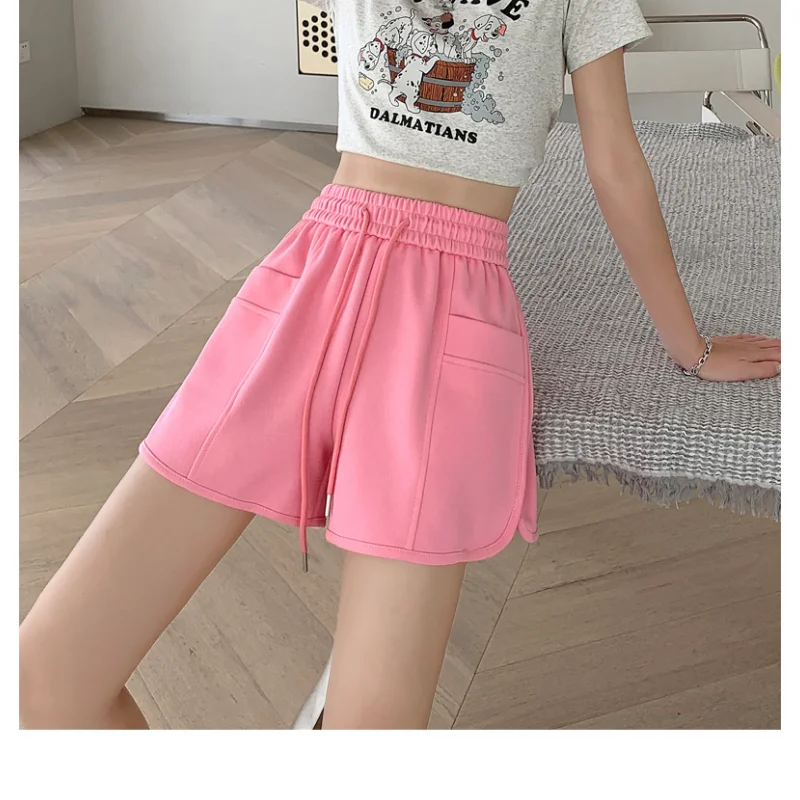 

2023 чистый белый уличный тренд, новые повседневные спортивные шорты с высокой талией, женская одежда, летние свободные дышащие универсальные шорты, брюки