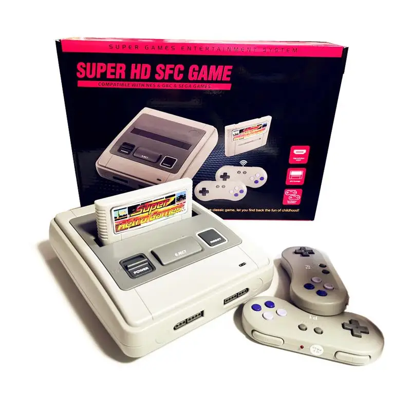 

New 16 BIT Super Retro Hardware Video Game Console RETROAD SFC52HD For Snes Cartridge 2.4G Joystick Free Game Card Original Size