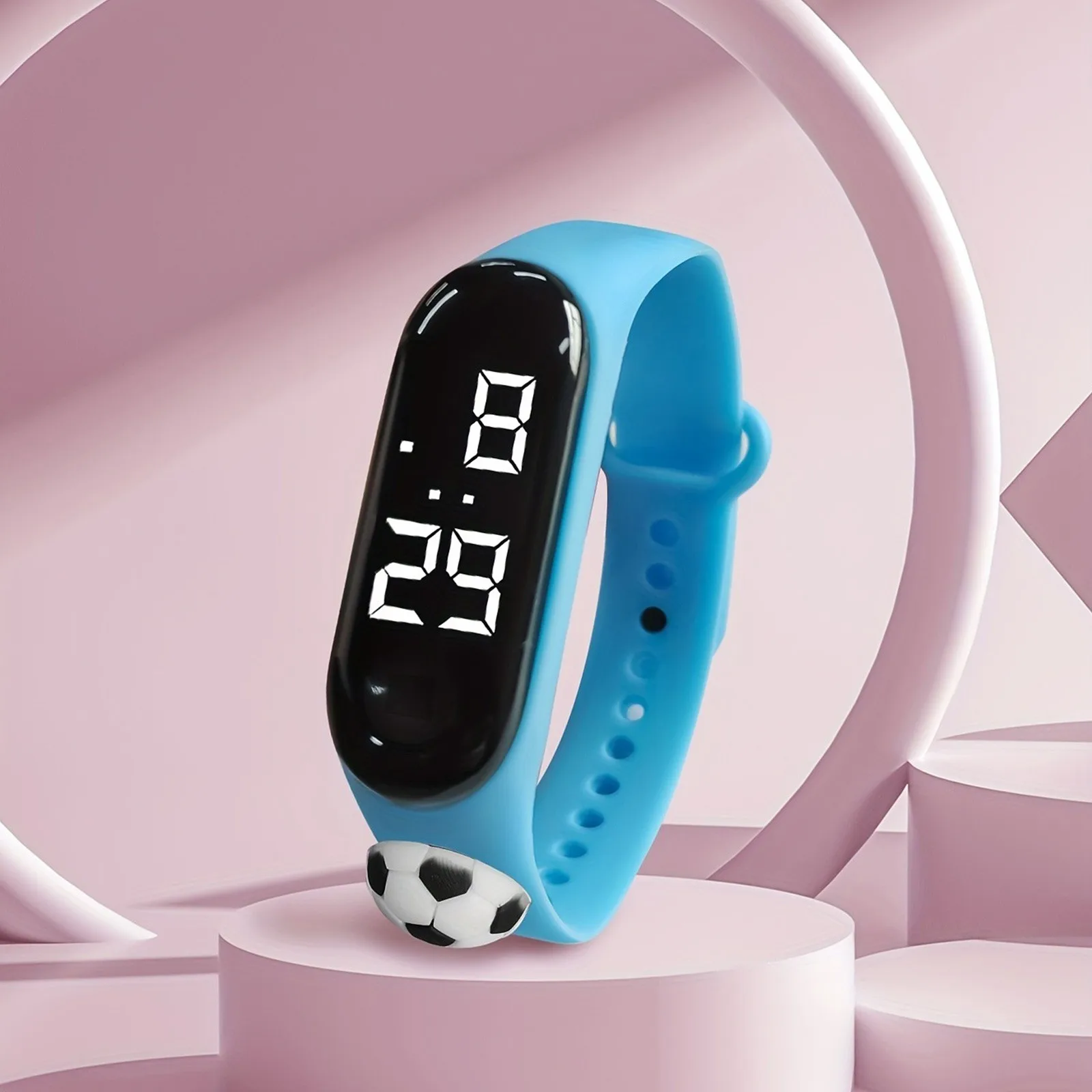 

Модные детские часы с футбольным мячом для девочек, электронный браслет, спортивные сенсорные светодиодные часы для кукол, женские водонепроницаемые часы