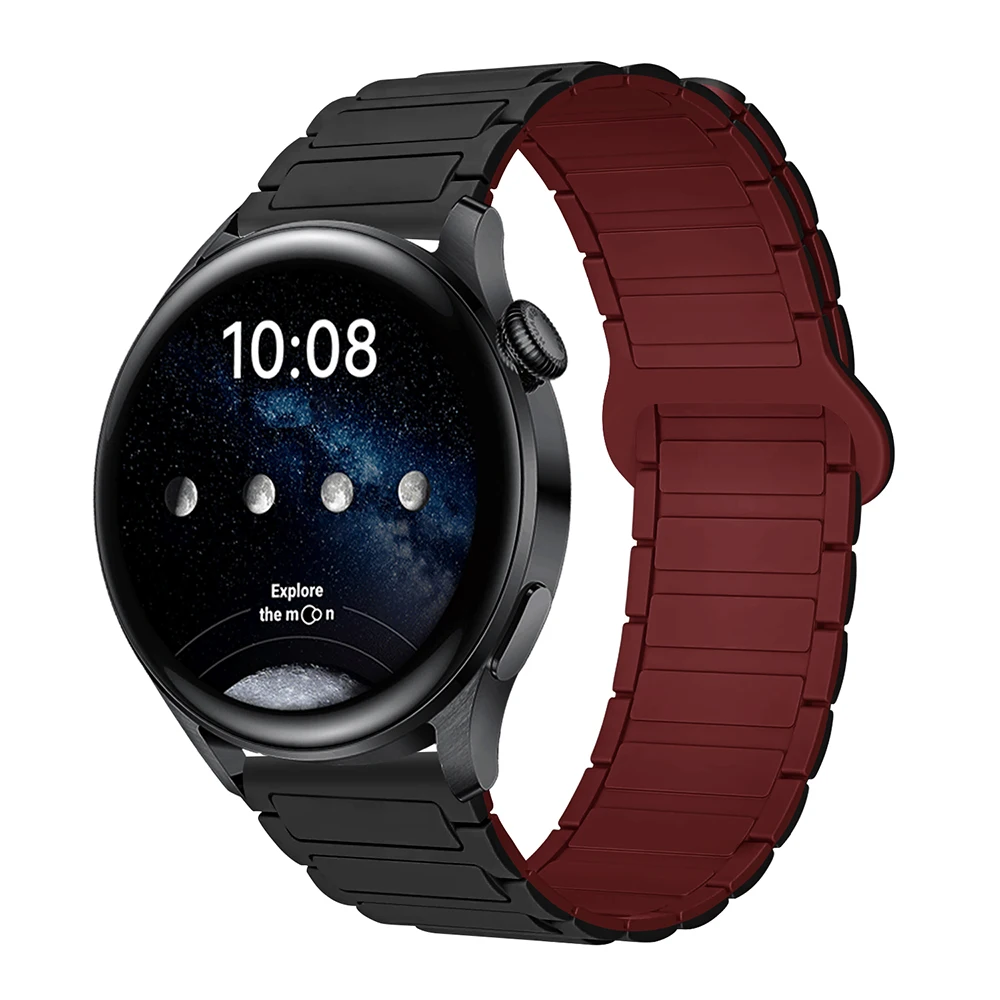 Magnetic Silicone Sport Watch Strap - 22mm Bracelet Band
