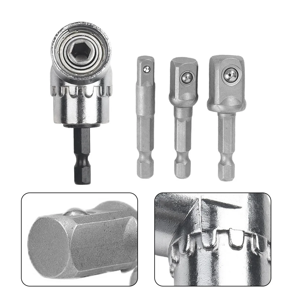 4pcs Socket Bit Adapter With 105 Degree Corner For Heavy Duty Impact Drivers Quick Change Chuck Insert Drill Chuck Power Tools автомобильное зарядное устройство xiaomi baseus dual quick charger 65w with cable type c grey vckx65c