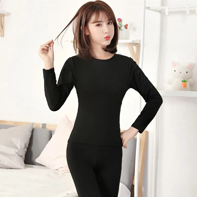 2023 New Warm Underwear Women Plush Thin Autumn Clothes Autumn Pants Set Large Size Winter Student Thermal Underwear Sets
