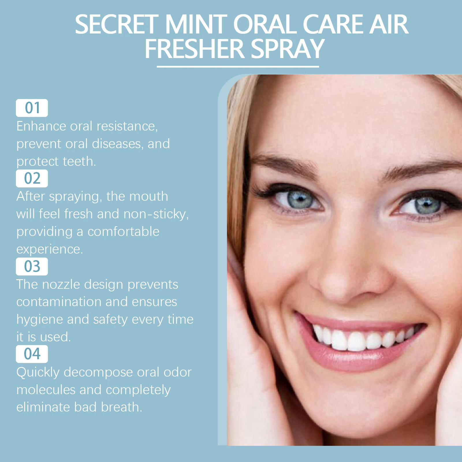 Mouth Freshener Spray Mint Long Lasting Oral Spray Remove Bad Breath Portable Breath Fresh Refreshing Oral Care Cleaning