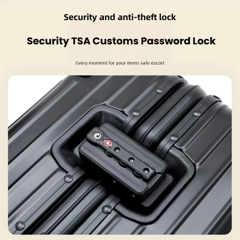 All Aluminum Magnesium Alloy Luggage, Women's 20/24/26/29 Inch Metal Luggage, Men's High-End Password Carry On Luggage, TSA Lock - 4