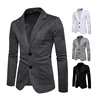 Wholesale Men's Casual Western-style Blazers Autumn New Solid Color Simple Lapel Two-piece Button Single Western Jacket 4
