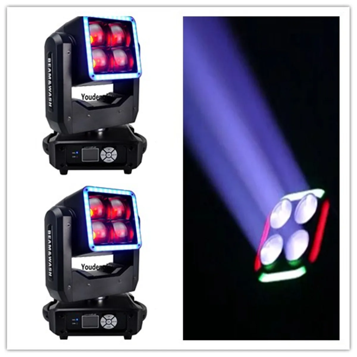 2pcs Used stage dmx dj lights led zoom moving head LED 4x60W 4-in-1 RGBW wash zoom moving head led stage light