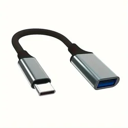 USB - C to USB 3.0 OTG Adapter - Fast Data Transfer Converter for Smartphones and Tablets (Grey- 1pcs)