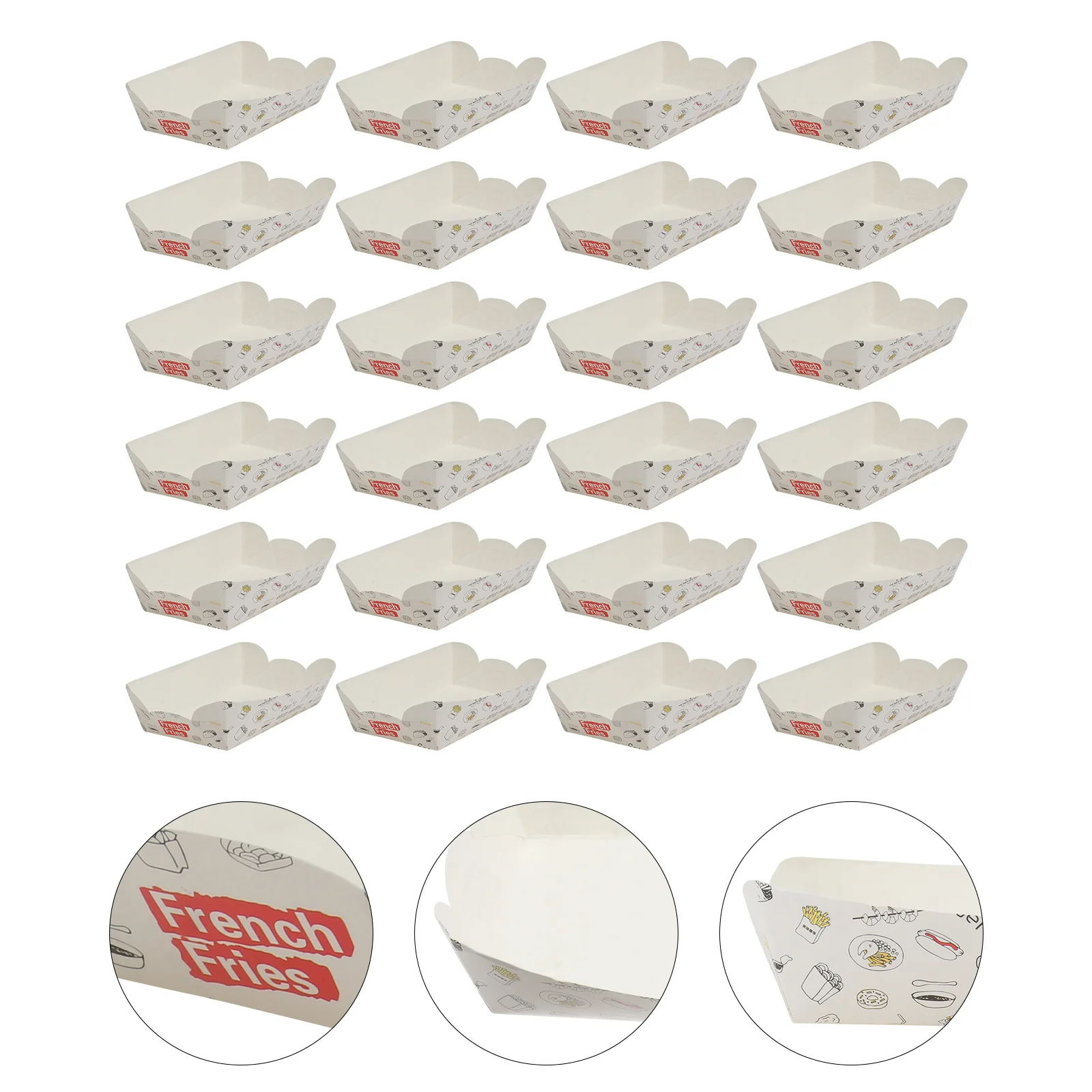 100 Pcs Snack Carton Wrapping Container Boxes Popcorn Containers Food Trays Packing