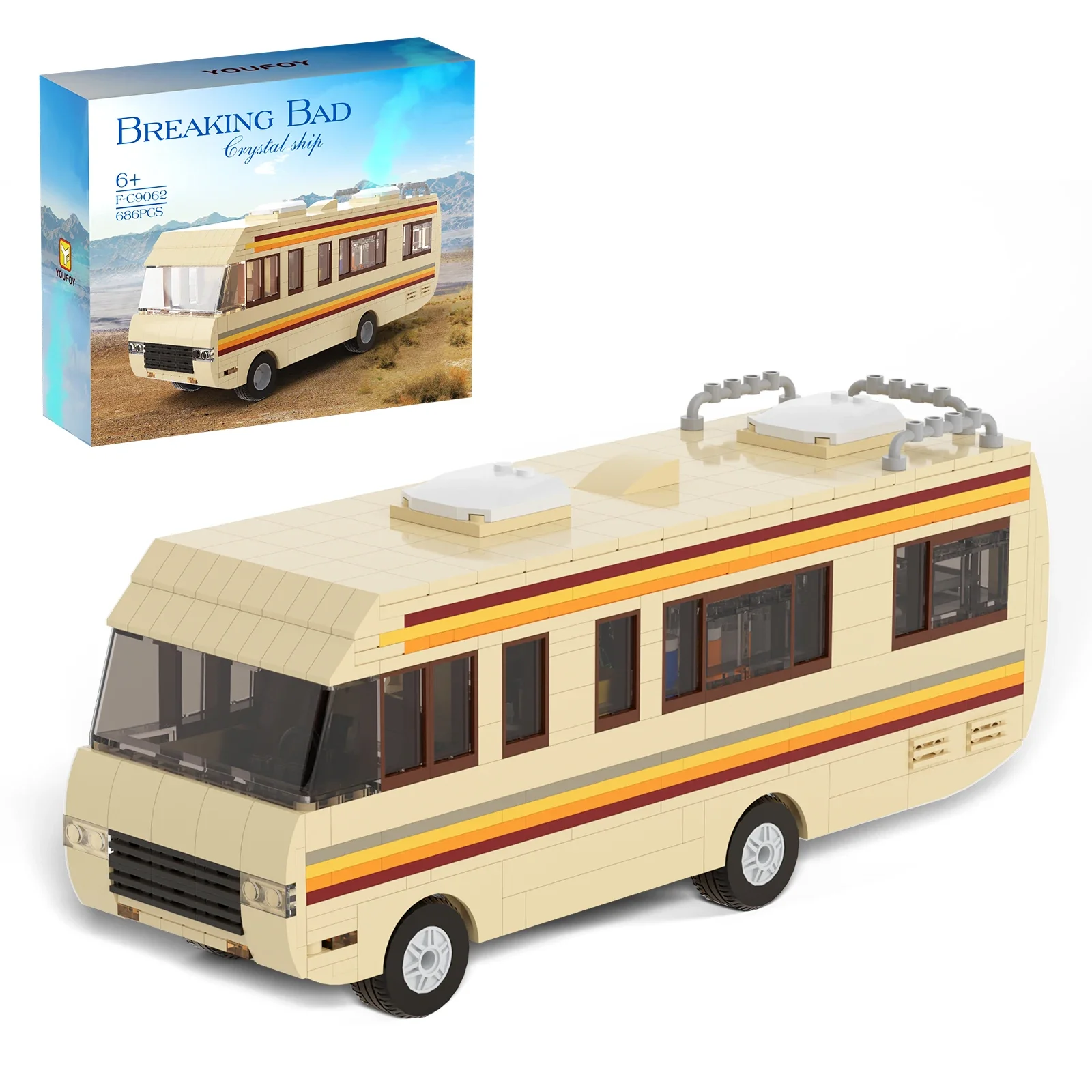 New Breaking Bad Car Building Blocks Set High-Tech Rv Vehicle Creative Fai Da Te Brick Toys For Kids Regali Di Natale