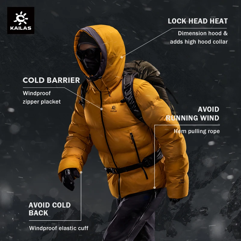 KAILAS-Goose Down Jacket Winter Warm Thickened Camping Outdoor Waterproof Hiking Jacket Outerwear Over Coats KG2233103