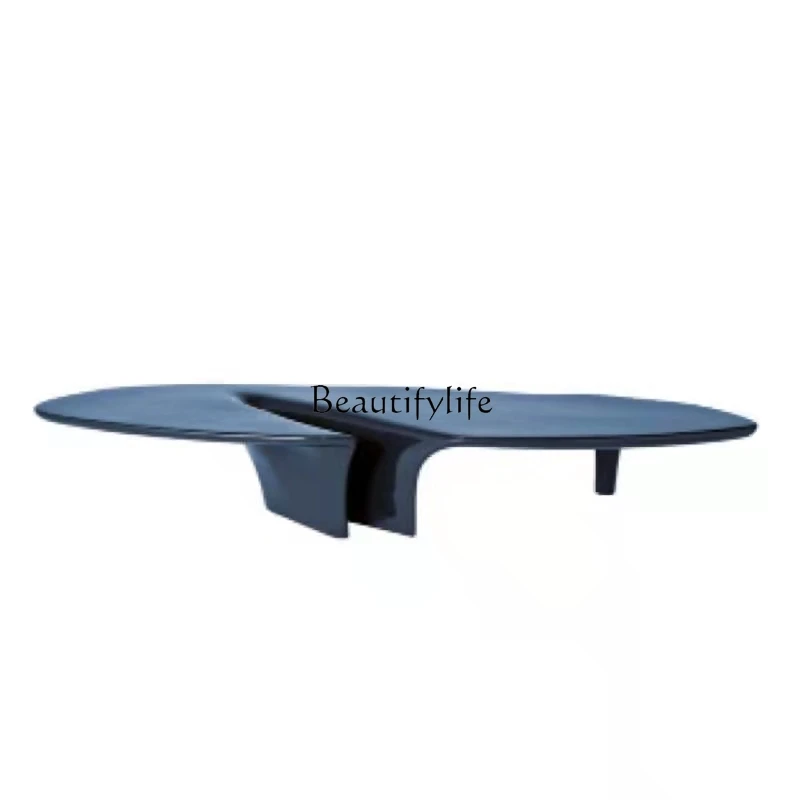 Light Luxury Creative Strange Shape Glass Steel Tea Table Italian Minimalist Style