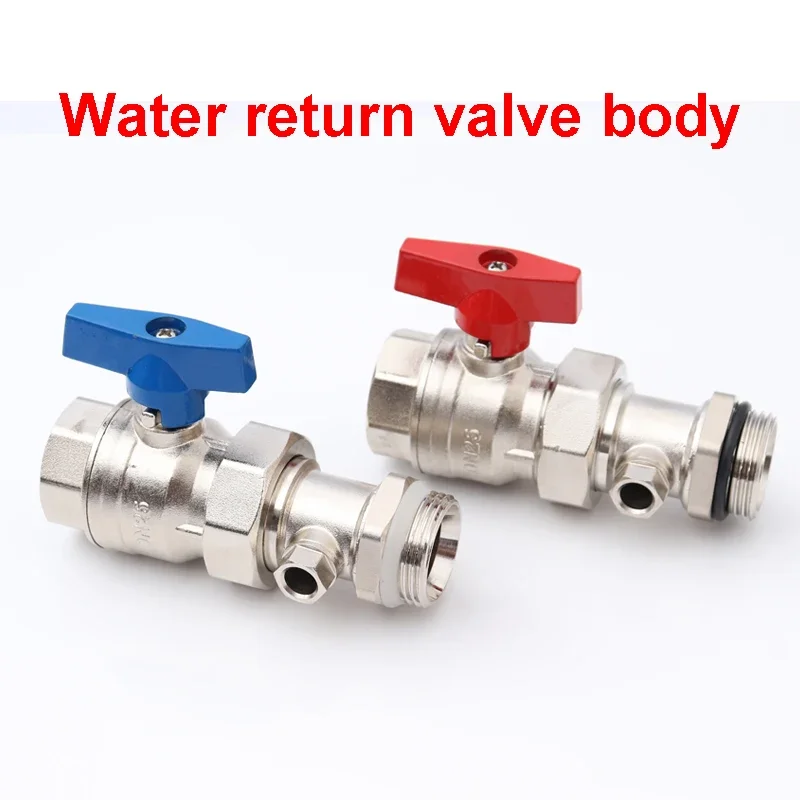 One Set / DN25 Brass Ball Valve with Thermometer 0~100 For Manifold Underfloor Heating System