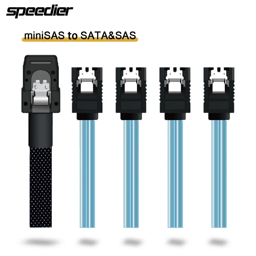 

Server Mini Sas To Sata & SAS 7pin Array Card Adapter Cable 1 To 4 High-Speed Server MiniSAS Line