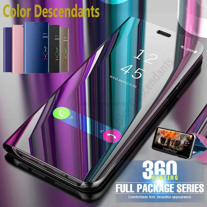 Per Samsung Galaxy S 21 S21 Fe Ultra Case Pu Leather Mirror Glass Cover Per Samsung S21 Ultra 5G S21 Plus S21Ultra S21Fe Coque