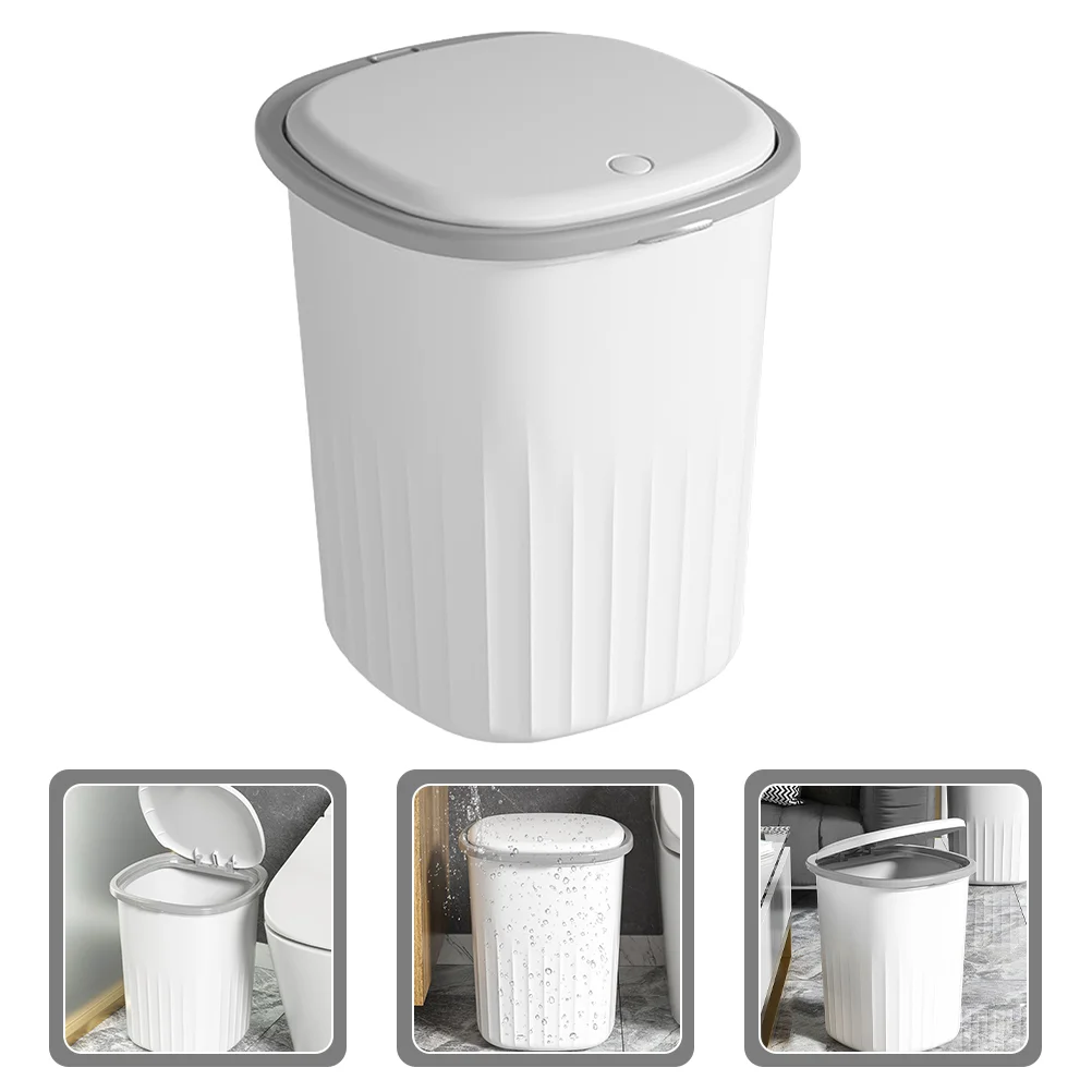 

Trash Can Plastic Trash Can Waste Basket Bedroom Bathroom Garbage Bin for Living Room Toilet