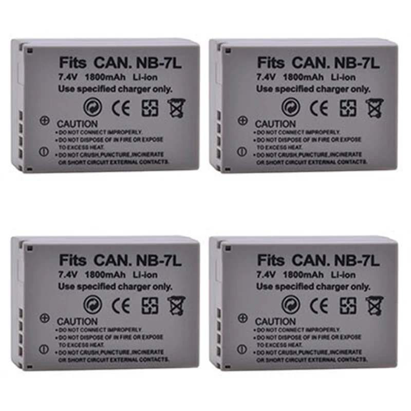 Batteria Per Fotocamera Ricaricabile Agli Ioni Di Litio 1800 Da Nb-7L Mah Per Batterie Canon Powershot G10 G11 G12 Sx30Is Nb-7L Nb7L Nb 7L Bateria