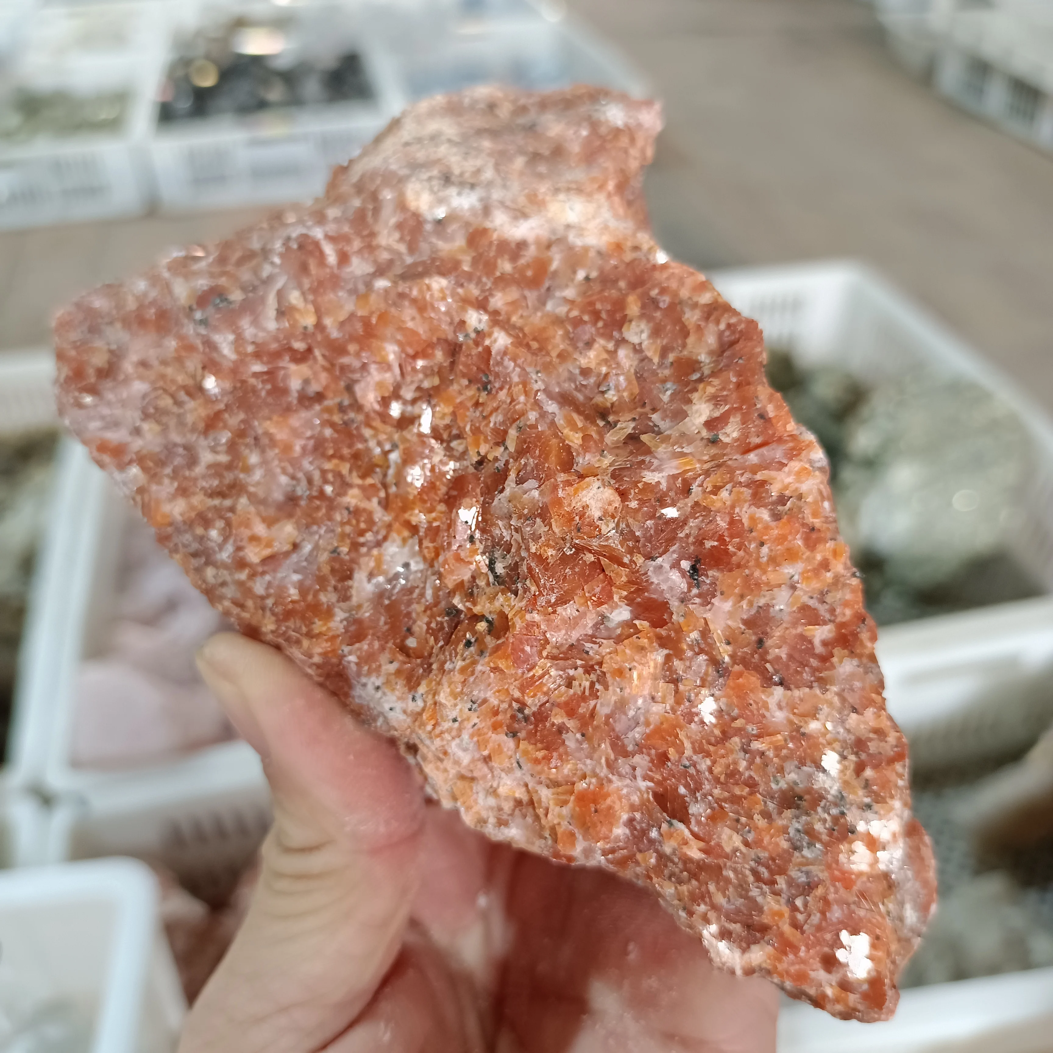 Natural Orange Sunstone, Orange Crystal Ore, Irregular Quartz Rough Rough Stone, Mineral, Reiki, Healer, Degaussing 5