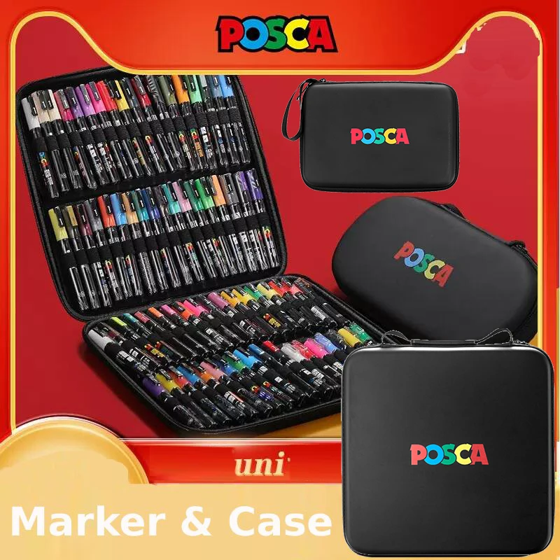POSCA Acrylic Markers Organized in Bags, 0.7-2.5mm School Coloring Pens, Handy Original Japanese Professional Art Paint Supplies