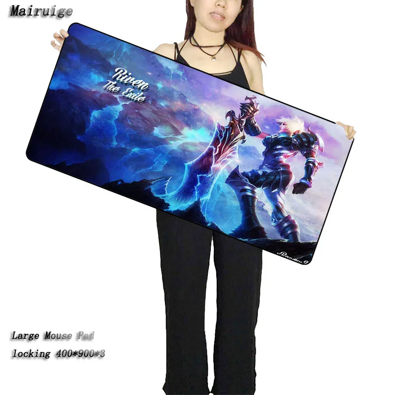 

Mairuige league of legends riven Large Gaming Mouse Pad 900*400 DIY Picture with Edge Locking Mouse Mat for CSGO Dota2 Gamer