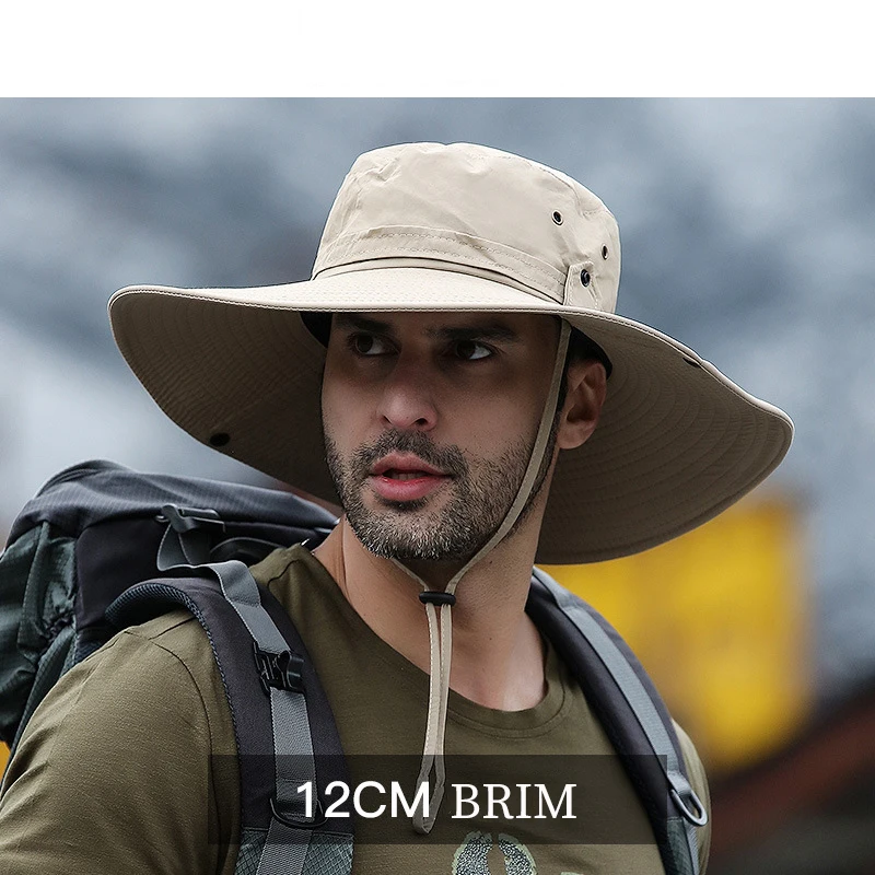 

New Sun Protection Fishing Cap Men's Panama Hat Summer Breathable Mesh Camping Hiking Caps Anti-Uv Sun Hat Mountaineering Caps