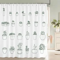 ม่านอาบน้ำลายไม้ไผ่สีเทา ลายพืชธรรมชาติ ผ้ากันน้ำ ตกแต่งห้องน้ำ บรรยากาศสงบ สไตล์บ้านที่ได้แรงบันดาลใจจากเซน 6