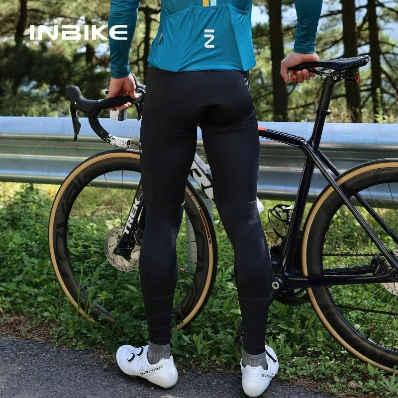 INBIKE Men's Bib Cycling Tights Road Mountain Bicycle Pants With Multi-pocket Design Comfortable No-trace Sports Wear