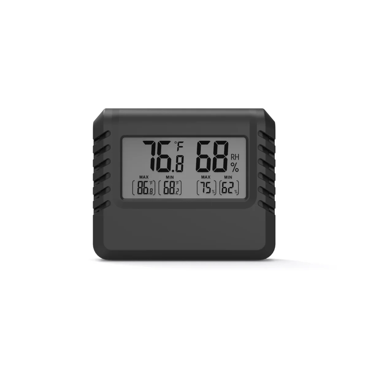 

Ultra-Thin Digital Display Electronic Temperature and Humidity Meter Mini Thermometer Hygrometer with Bracket Black