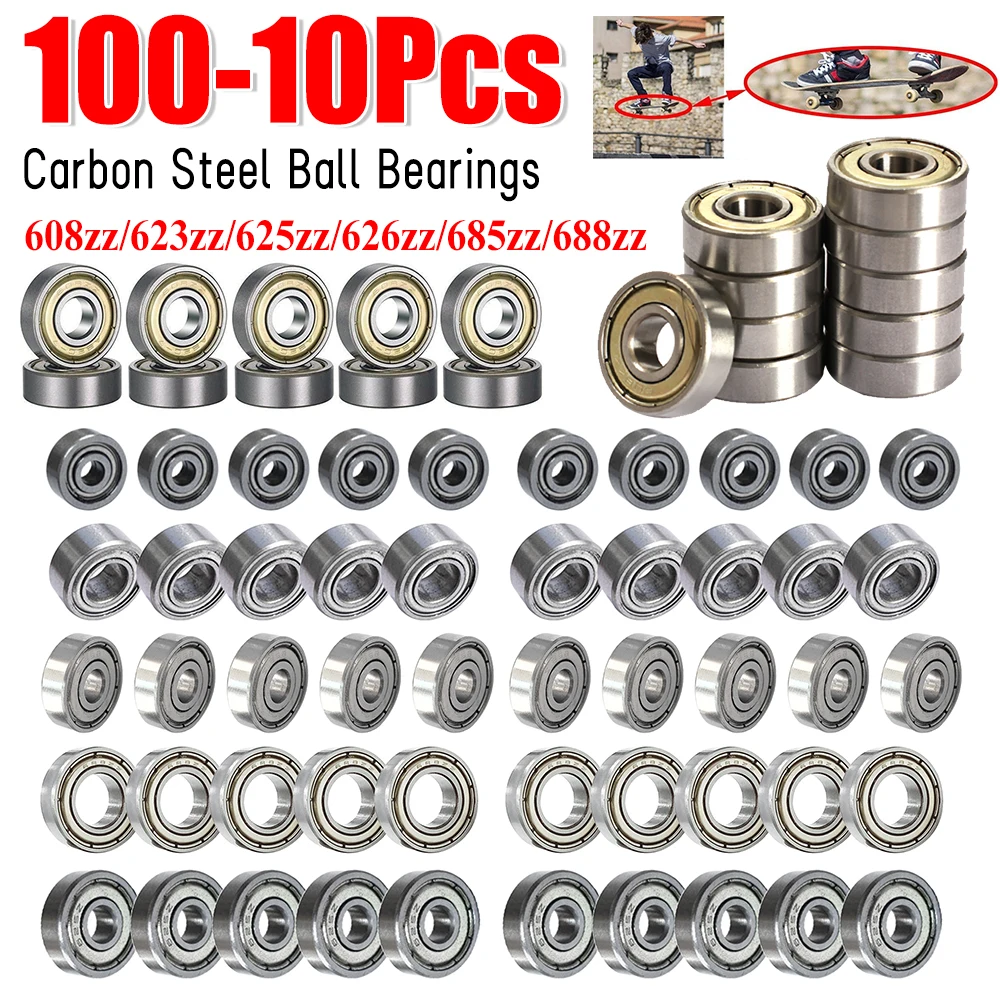 6 pieces 608 ZZ ball bearings, 8 mm x 22 mm x 7 mm, metal double 6 pieces 608 ZZ ball bearings, 8 mm x 22 mm x 7 mm, metal double