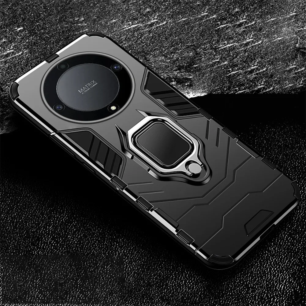 Durable Car Magnetic Ring Stand Armor Case – Shockproof Silicone Cover