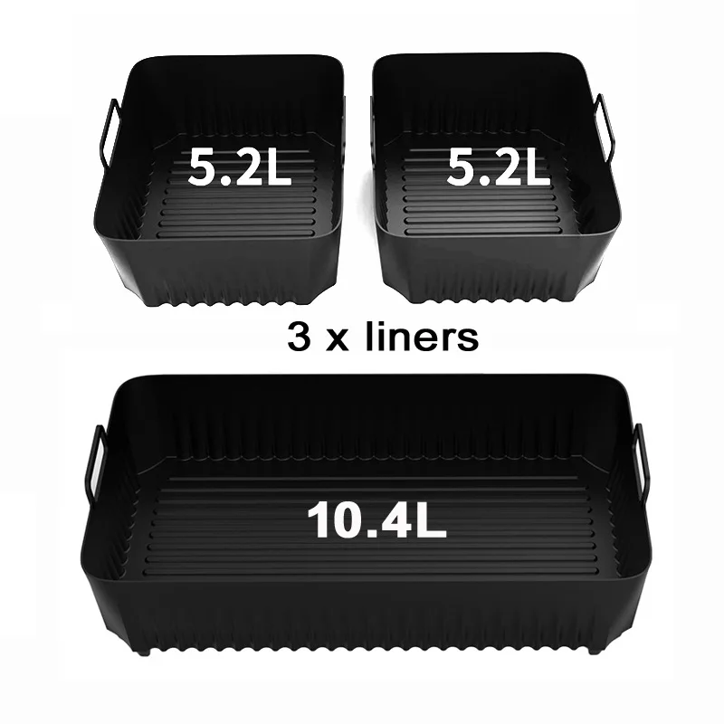 Fodere in Silicone per Friggitrice ad Aria Rettangolari per Ninja DZ071/AF500UK - Foto 6 di 37