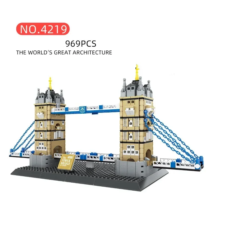 Creative Construction World Famous Modern Building Brick Architecture Model England London Tower Bridge Toys Collection for kid - 6