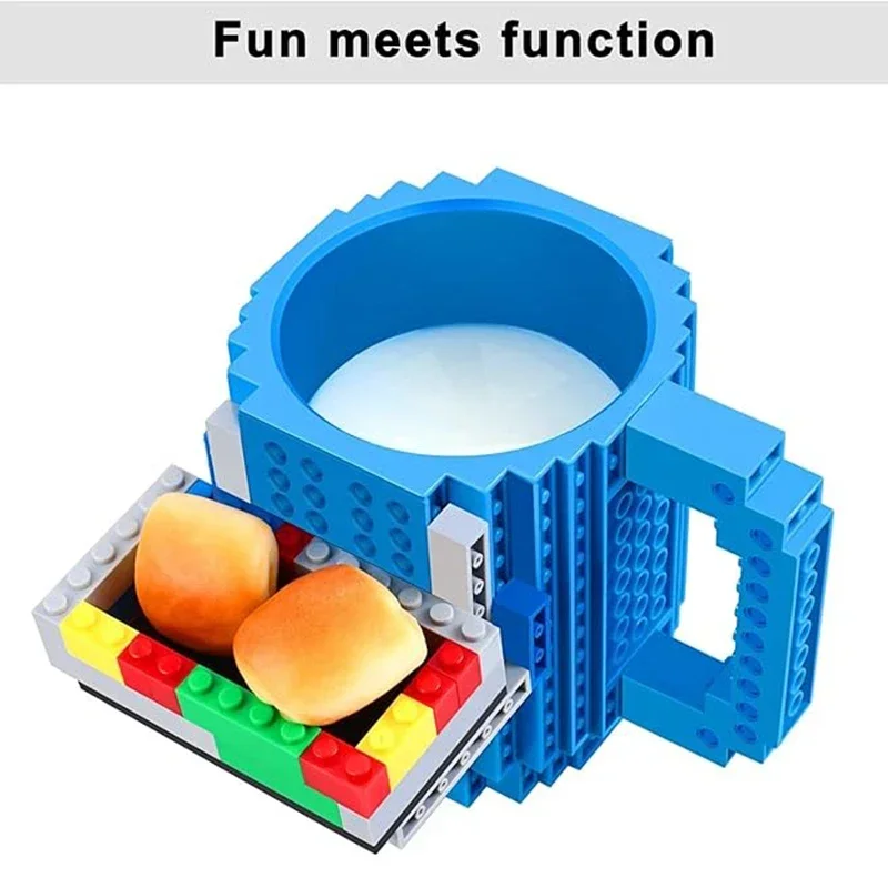350ml Creative  Building Blocks Design Milk Coffee Mug Cups DIY Drinking Kettle Birthday Gifts Personalized Decorations Kids