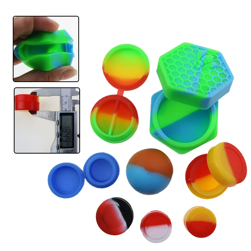 Storage Jar 2/3/5/7/25ML Nonstick Silicone Container Non-stick Oil Wax Storage Box Silicone Jar Travel Face Cream Liquid Ointment Container Refillable Bottles