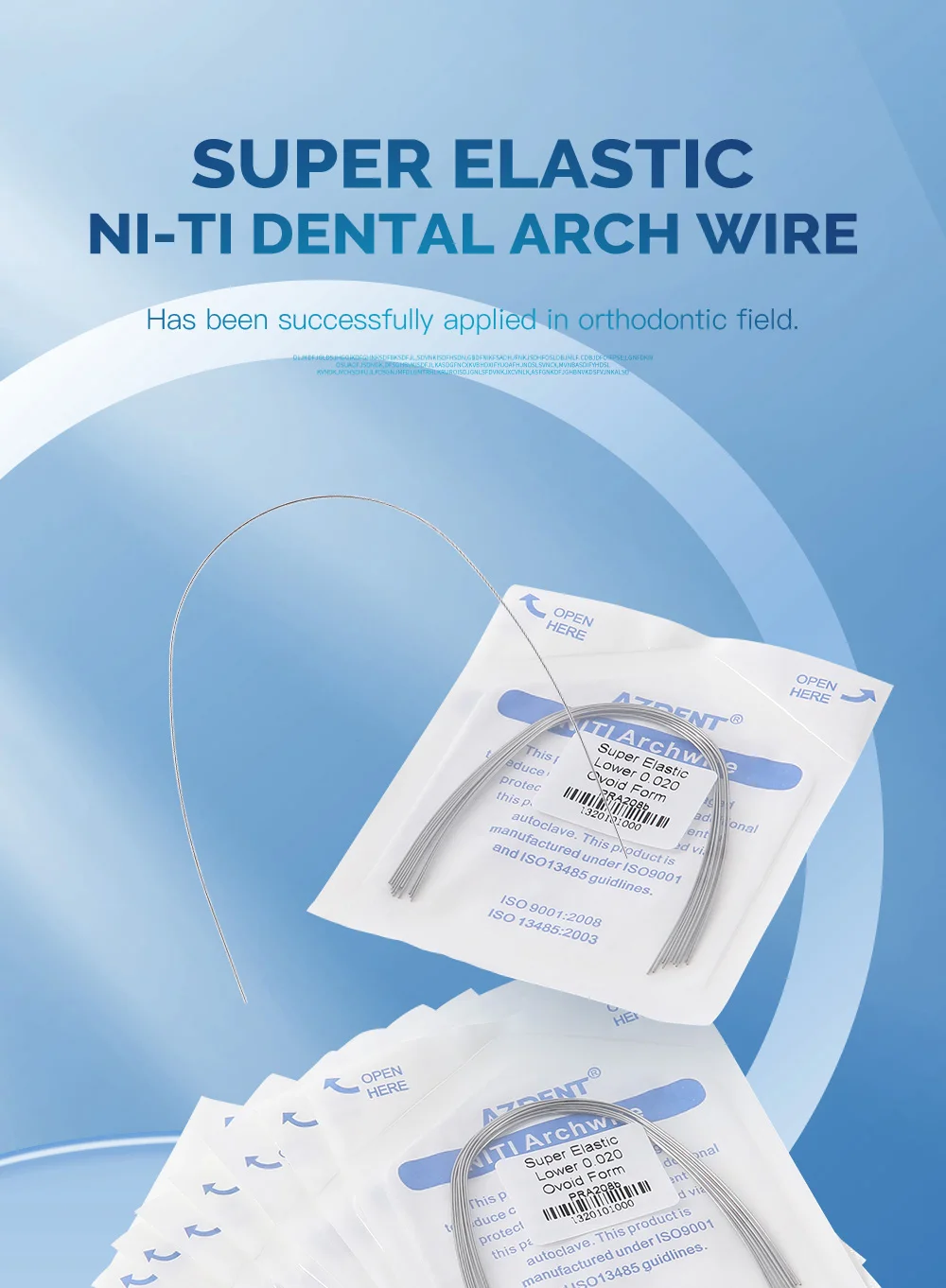 AZDENT 10 teile/paket Dental Kieferorthopädische Bogen Drähte Super Elastische Niti Legierung Runde Rechteckige Form Eiförlose Form Zahnarzt Materialien – Detail 1