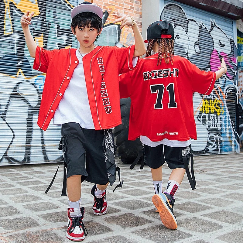 Kids Boys Girls Summer Sets Streetwear Hip Hop Short Sleeve Loose Casual  Sports Shirt Shorts Children Dance Jazz Stage Clothing - AliExpress