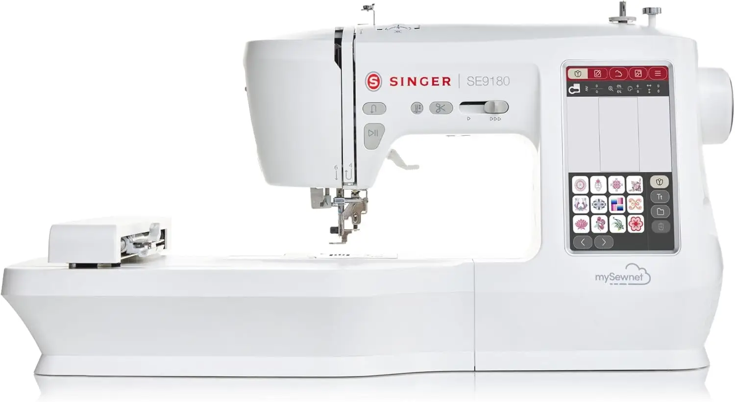Sewing and Embroidery Machine Automatic Needle Threader Large Embroidery Area Easily with The Push of A Lever.
