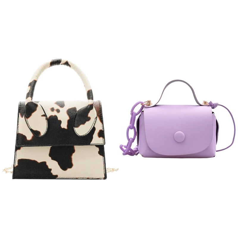 

Женская сумка на плечо из ПУ кожи, с принтом коровы