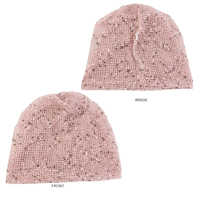New Women Double Used Beanies Caps Cotton mesh Summer Cap Thin Skullies Casual Bonnet Outdoor Hats Scarf Cap Girls Gorros 3
