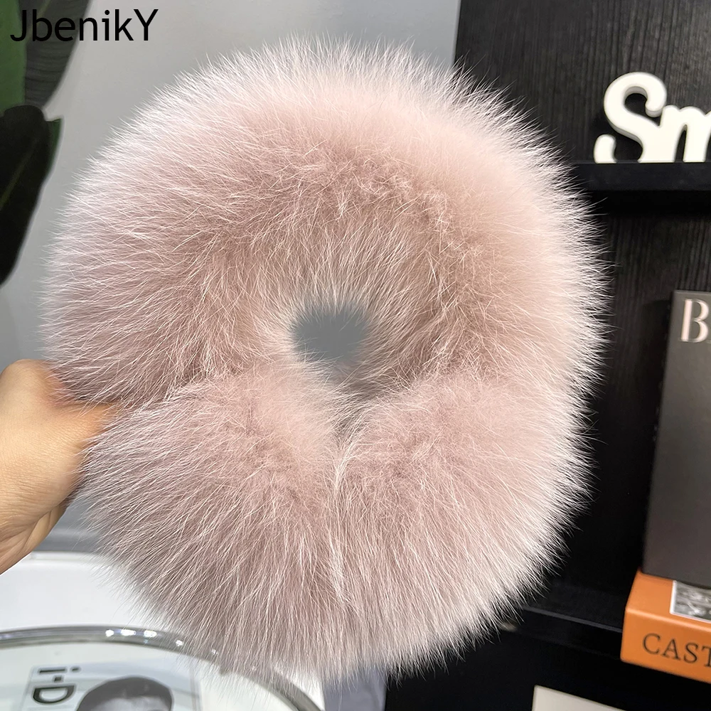 Women Plush Genuine Fox Fur Earmuff Winter Lady Big Pompoms Fox Fur Fluffy Earmuffs Warm Real Ear Cover