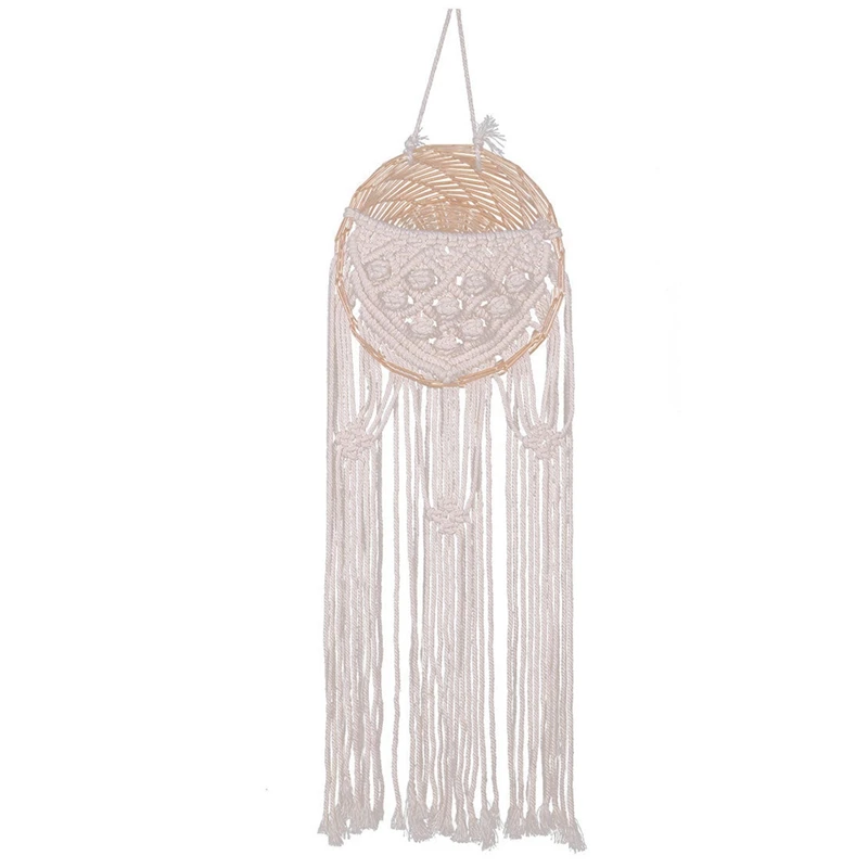 

Круглый цветочный горшок с гобеленом, ручная работа, макраме, настенное украшение, художественные тканые поделки для комнаты/украшения дома