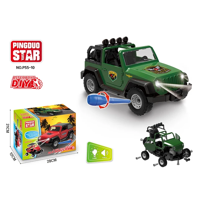 DIY Disassembly Police Car Plane Building Block Educational Children Puzzle Toys For Kids Electric Drill Assembly Vehicle Toys 5