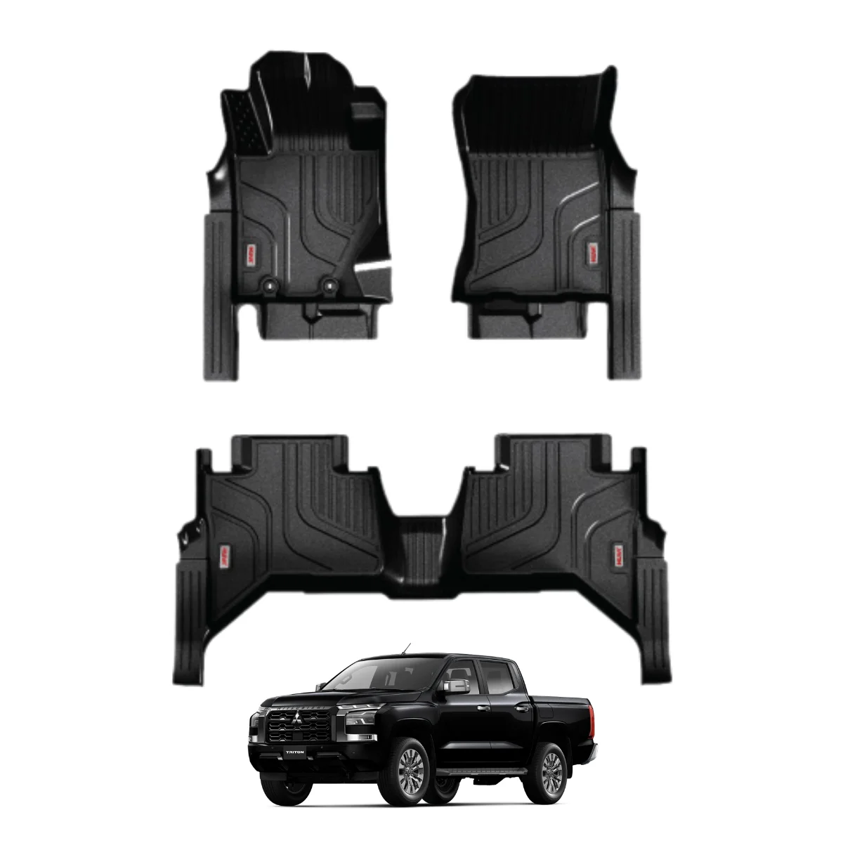 Tappetini per auto in TPE per Mitsubishi Triton 2020+ Set di tappetini per veicoli antiscivolo per tutte le stagioni Protezione interna durevole di alta qualità Vietnam