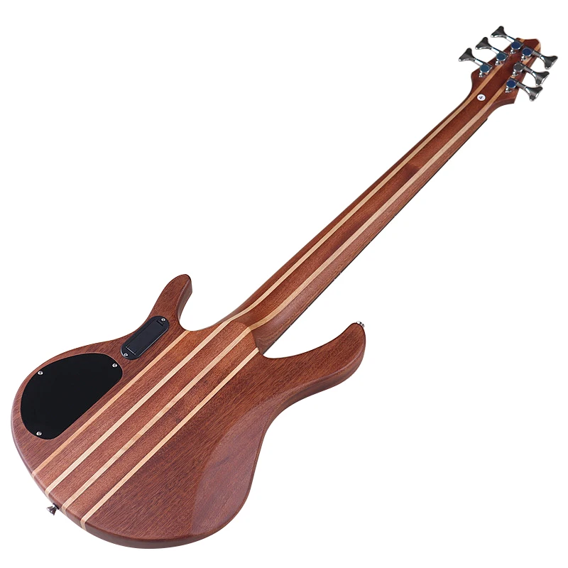 Electric bass guitar Fretless 6 String Electric Bass Guitar 5 String Active Solid Saplele Wood Body 43 Inch Bass Guitar High Grade