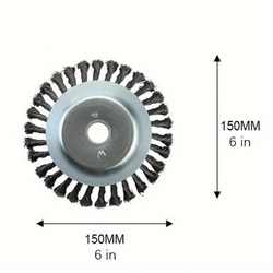 Enhanced Steel Wire Weeding & Rust Removal Garden Tool - Twisted Wire Grass Trimmer Head Accessory (6inch)